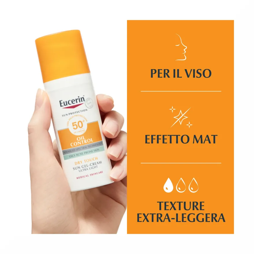 Eucerin Sun Oil Control SPF50+ Gel Crema 50ml Protezione Solare