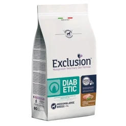 Exclusion Monoprotein Veterinary Diet Formula Diabetic Crocchette Di Maiale Cani Taglia Media E Grande Sacco 2kg