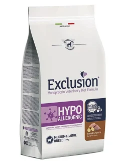 Exclusion Monoprotein Veterinary Diet Formula Hypoallergenic Crocchette Con Coniglio/Patate Per Cani Adulti Taglia Medio/Grande Sacco 2kg