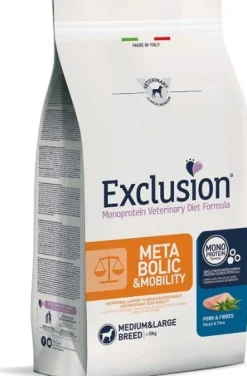 Exclusion Monoprotein Veterinary Diet Formula Metabolic&Mobility Crocchette Suino/Fibre Per Cani Taglia Media/Grande Sacco 2kg