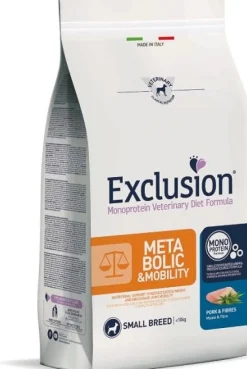 Exclusion Monoprotein Veterinary Diet Formula Metabolic & Mobility Crocchette Con Maiale/Fibre Per Cani Adulti Taglia Piccola Sacco 2kg
