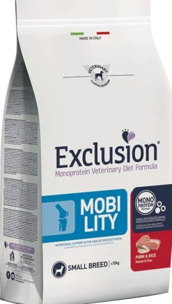 Exclusion Monoprotein Veterinary Diet Formula Mobility Cibo Secco Maiale E Riso Per Cani Taglia Piccola 2kg