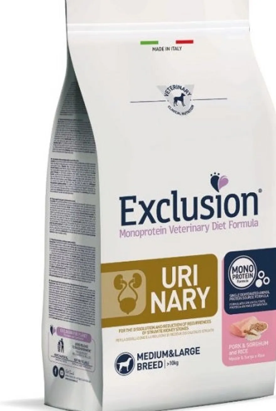 Exclusion Monoprotein Veterinary Diet Formula Urinary Crocchette Sorgo/Suino/Riso Per Cani Taglia Media/Grande Sacco 2kg