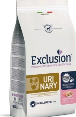 Exclusion Monoprotein Veterinary Diet Formula Urinary Crocchette Con Maiale/Sorgo/Riso Per Cani Adulti Taglia Piccola Sacco 2kg
