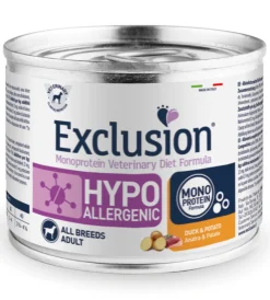 Exclusion Veterinary Diet Formula Hypoallergenic Per Cani Anatra/Patate Lattina 200gr