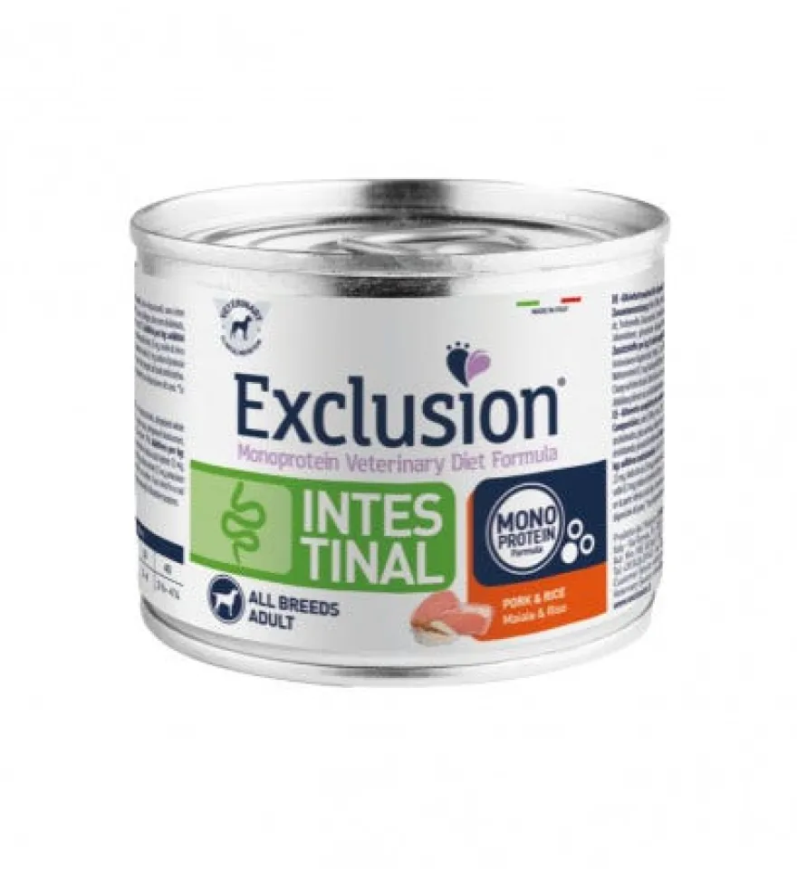 Exclusion Veterinary Diet Formula Intestinal Per Cani Maiale/Riso Lattina 200gr