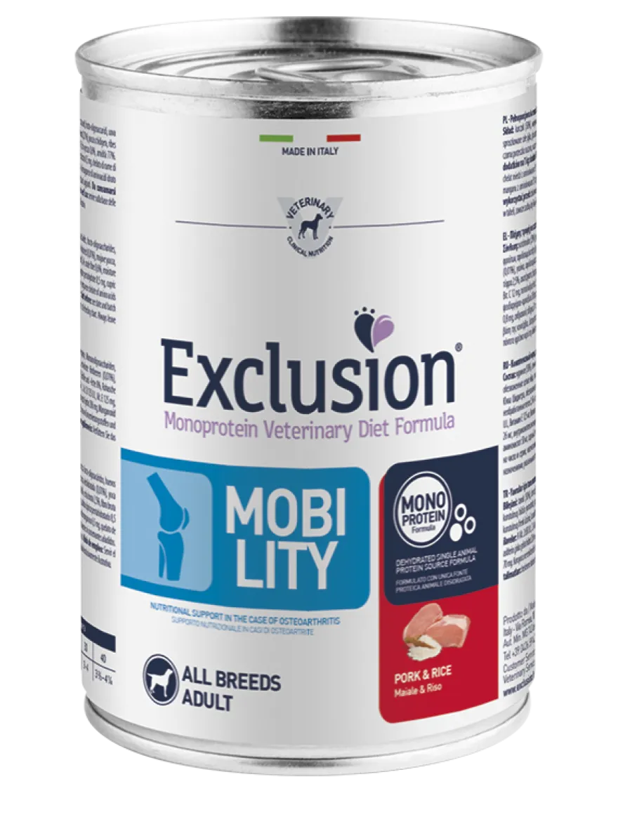 Exclusion Veterinary Diet Formula Mobility Maiale/Riso 200gr