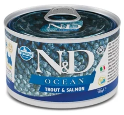 Farmina Natural & Delicious Ocean Mini Con Trota E Salmone Per Cani Adulti 140g