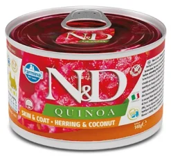 Farmina Natural & Delicious Quinoa Skin & Coat Mini Con Aringa E Cocco Per Cani Adulti 140g