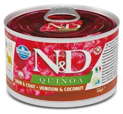 Farmina Natural & Delicious Quinoa Skin & Coat Mini Con Cervo E Cocco Per Cani Adulti 140g