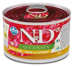 Farmina Natural & Delicious Quinoa Skin & Coat Mini Con Quaglia E Cocco Per Cani Adulti 140g
