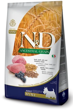 Farmina N&D Ancestral Grain Agnello E Mirtillo Cani Adulti Taglia Mini Sacco 2,5kg
