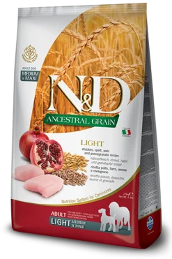 Farmina N&D Ancestral Grain Light Pollo E Melograno Cani Adulti Taglia Media E Grande Sacco 12kg