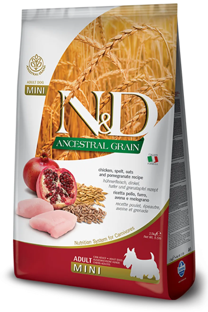 Farmina N&D Ancestral Grain Pollo E Melograno Cani Adulti Taglia Mini Sacco 800g