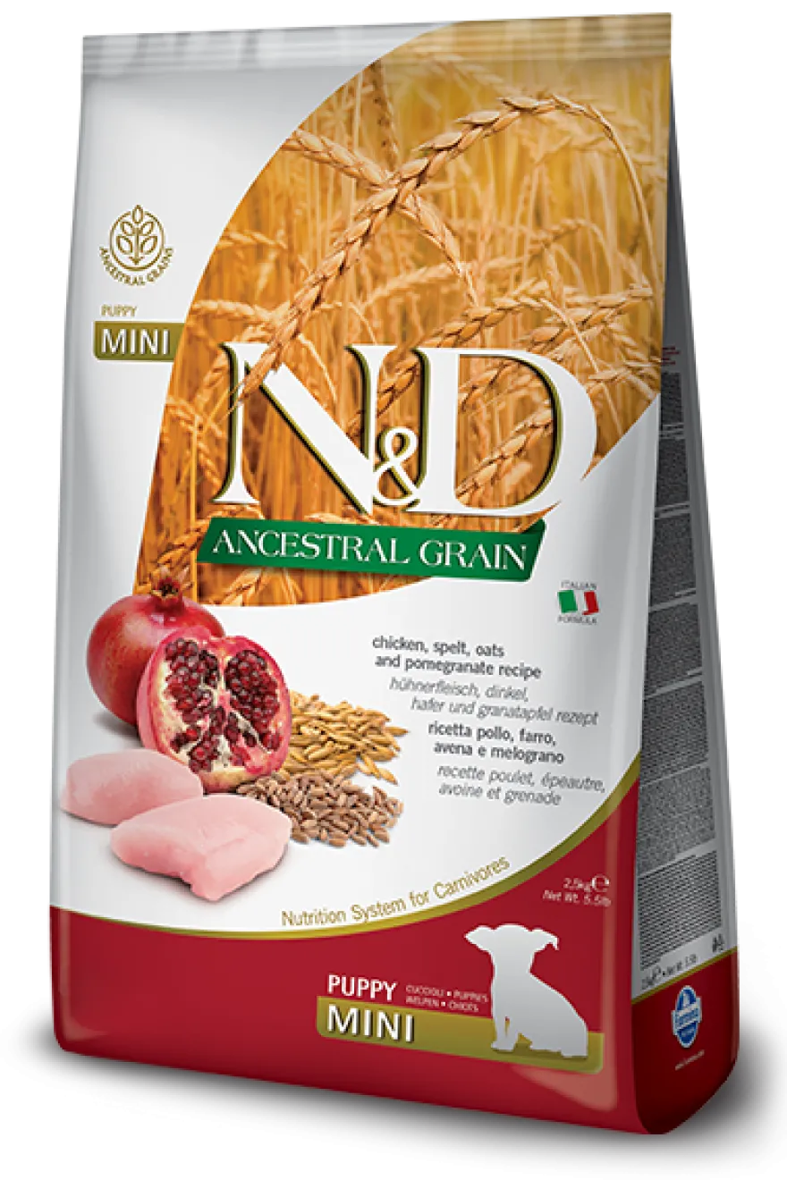 Farmina N&D Ancestral Grain Pollo E Melograno Cani Cuccioli Taglia Mini Sacco 800g