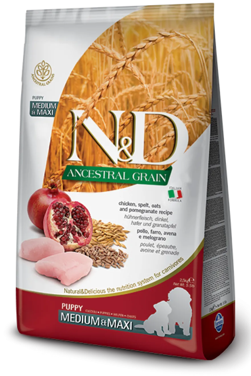 Farmina N&D Ancestral Grain Pollo E Melograno Cani Cuccioli Taglia Media E Grande Sacco 12kg