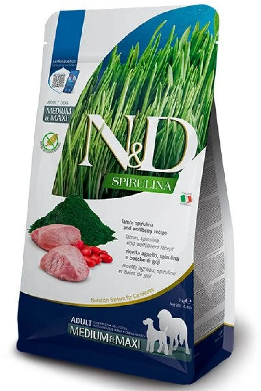 Farmina N&D Dog Medium & Maxi Spirulina Lamb Per Cani Adulti 7kg
