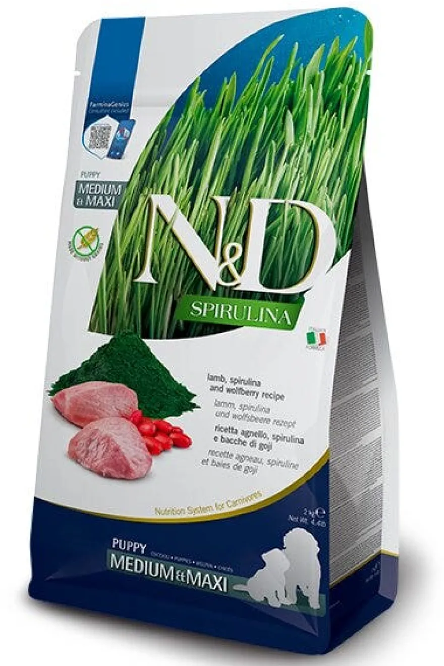 Farmina N&D Dog Medium & Maxi Spirulina Lamb Per Cani Cuccioli 2kg