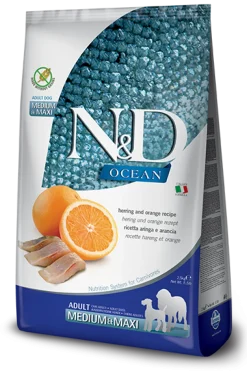 Farmina N&D Ocean Aringa E Arancia Cani Adulti Taglia Media E Grande Sacco 2,5kg
