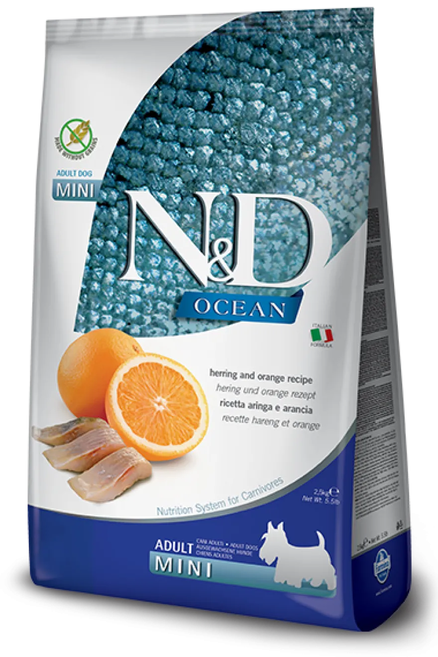 Farmina N&D Ocean Aringa E Arancia Cani Adulti Taglia Mini Sacco 800g