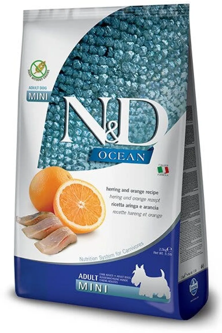 Farmina N&D Ocean Aringa E Arancia Cani Adulti Taglia Mini Sacco 800g