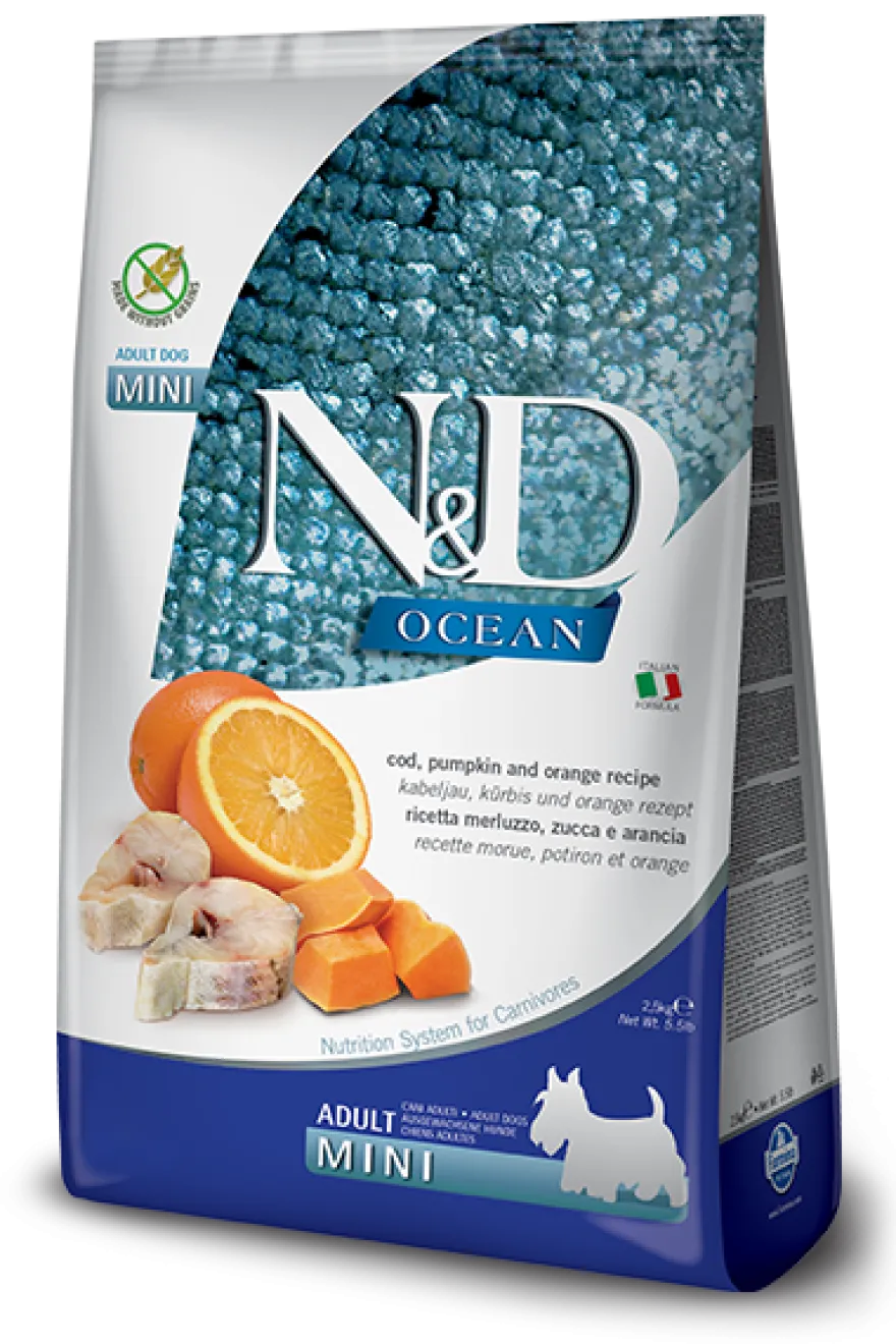 Farmina N&D Ocean Merluzzo E Zucca Cani Adulti Taglia Mini Sacco 7kg