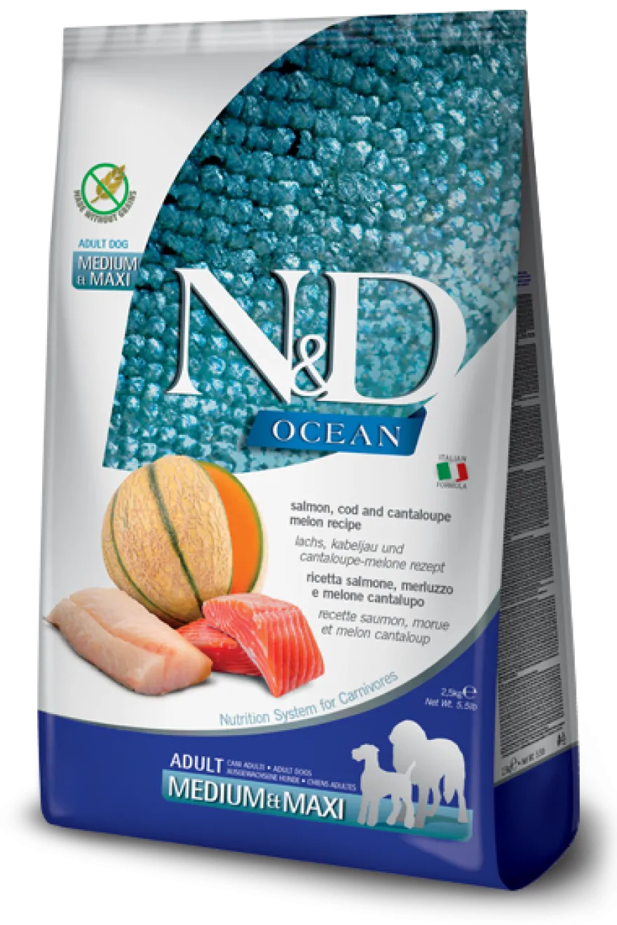 Farmina N&D Ocean Salmone E Merluzzo Cani Adulti Taglia Media E Grande Sacco 12kg