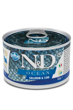 Farmina N&D Ocean Salmone E Merluzzo Cani Adulti Taglia Mini Lattina 140g