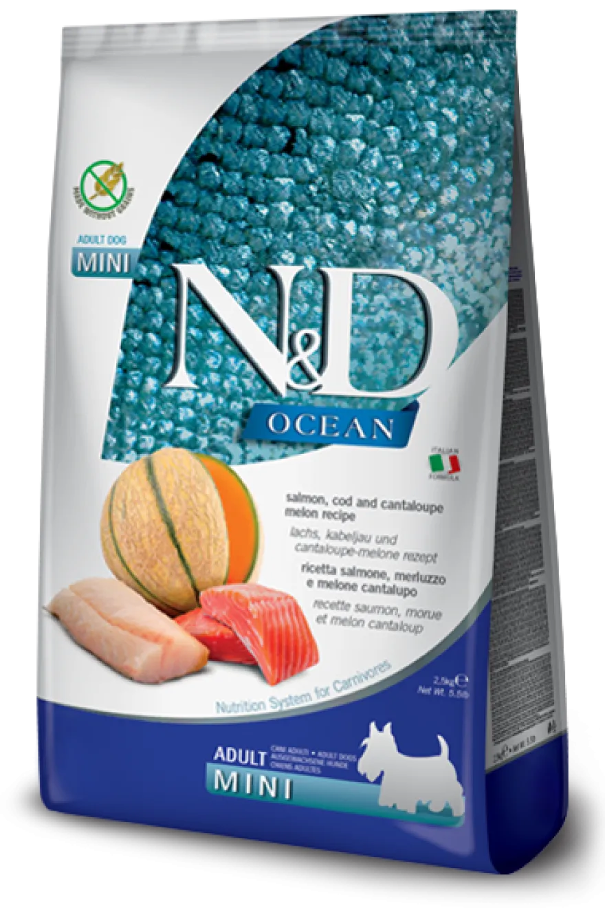 Farmina N&D Ocean Salmone E Merluzzo Cani Adulti Taglia Mini Sacco 800g