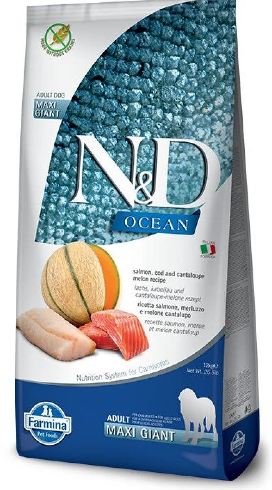 Farmina N&D Ocean Salmone E Merluzzo Cani Adulti Taglia Molto Grande Sacco 12kg