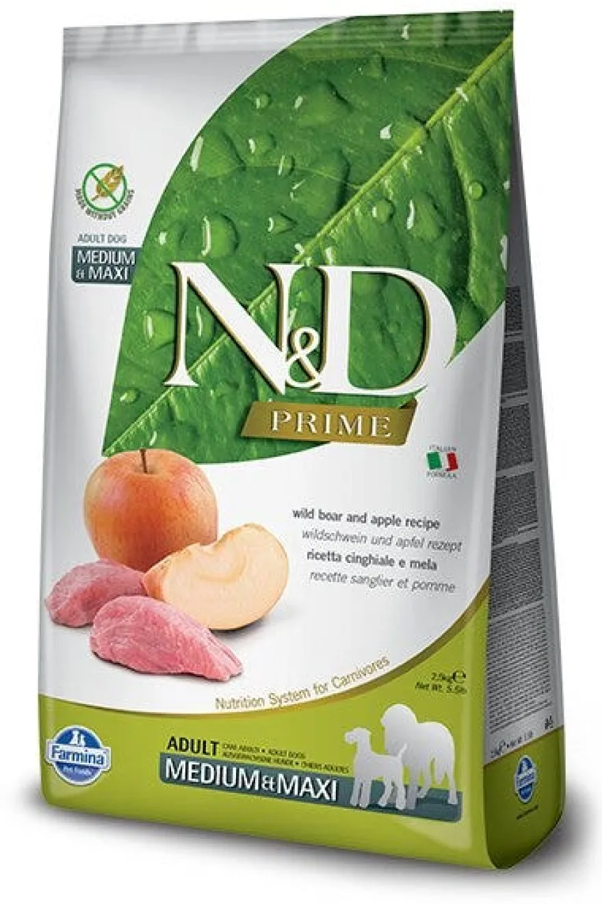 Farmina N&D Prime Cinghiale E Mela Cani Adulti Taglia Media E Grande Sacco 12kg