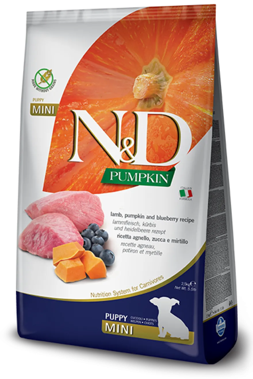 Farmina N&D Pumpkin Agnello E Zucca Cani Cuccioli Taglia Mini Sacco 2,5kg
