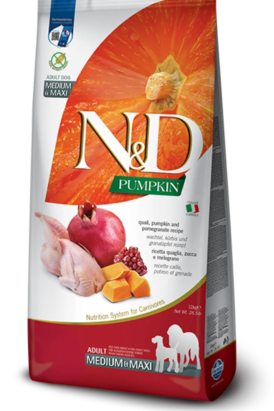 Farmina N&D Pumpkin Cibo Secco Quaglia Zucca E Melograno Per Cani Adulti 12kg