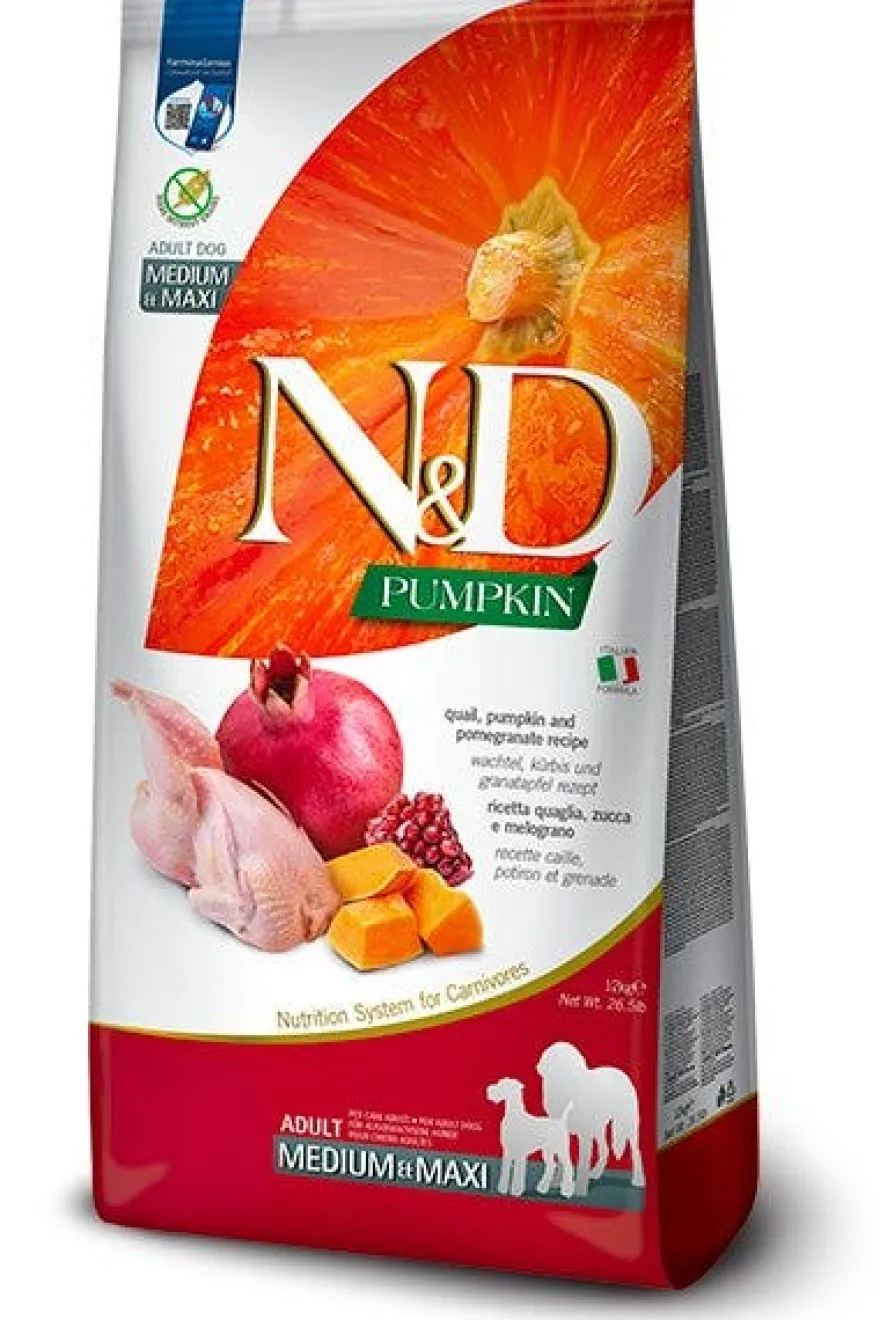 Farmina N&D Pumpkin Cibo Secco Quaglia Zucca E Melograno Per Cani Adulti 12kg