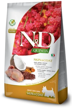 Farmina N&D Quinoa Dog Skin&Coat Quaglia Cocco E Curcuma Per Cani Adulti Taglia Mini Sacco 2,5kg