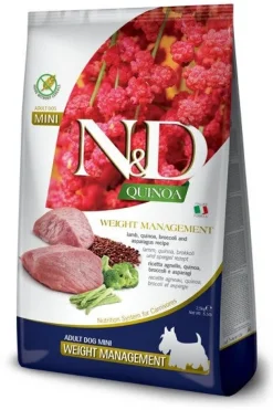 Farmina N&D Weight Management Quinoa/Agnello/Broccoli/Asparagi Per Cani Adulti Taglia Mini Sacco 2,5kg