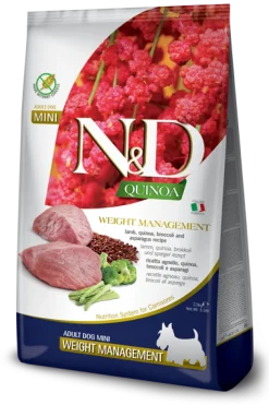 Farmina N&D Weight Management Quinoa/Agnello/Broccoli/Asparagi Per Cani Adulti Taglia Mini Sacco 2,5kg
