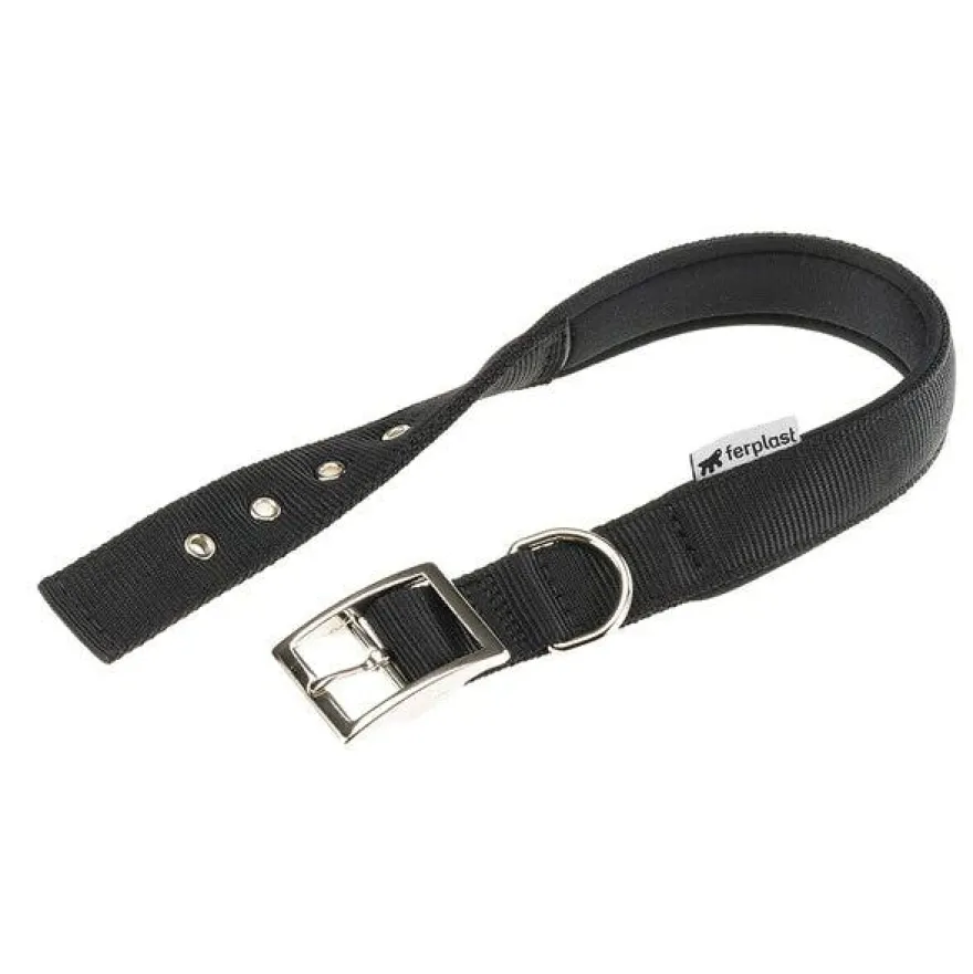 Ferplast Daytona C Collare In Nylon Con Soffice Imbottitura Nero Per Cani C40/49