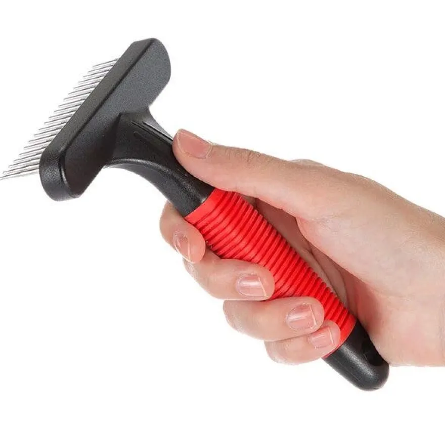 Ferplast GRO 5872 Pettine A Rastrello Con Denti Rotanti Per Cani Pelo Medio E Lungo
