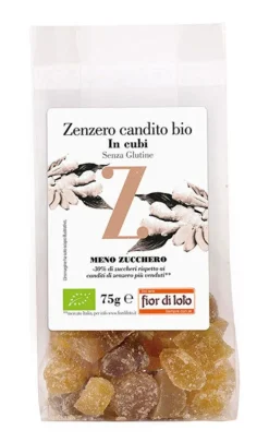 Fiori Di Loto Zenzero Candito Cubi A Ridotto Contenuto Di Zuccheri 75g