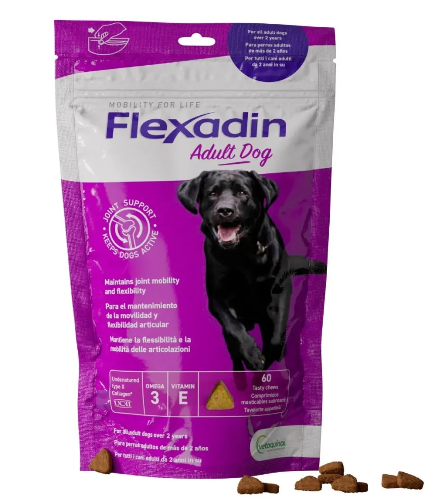 Flexadin Adult Mangime Complementare Articolazioni Cani Adulti 60 Tavolette