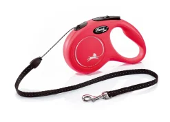Flexi New Classic In Corda Guinzaglio Per Cani Colore Rosso Taglia S 5m