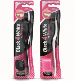 Forhans Spazzolino Black4White Setole Carbone Attivo 1 Pezzo
