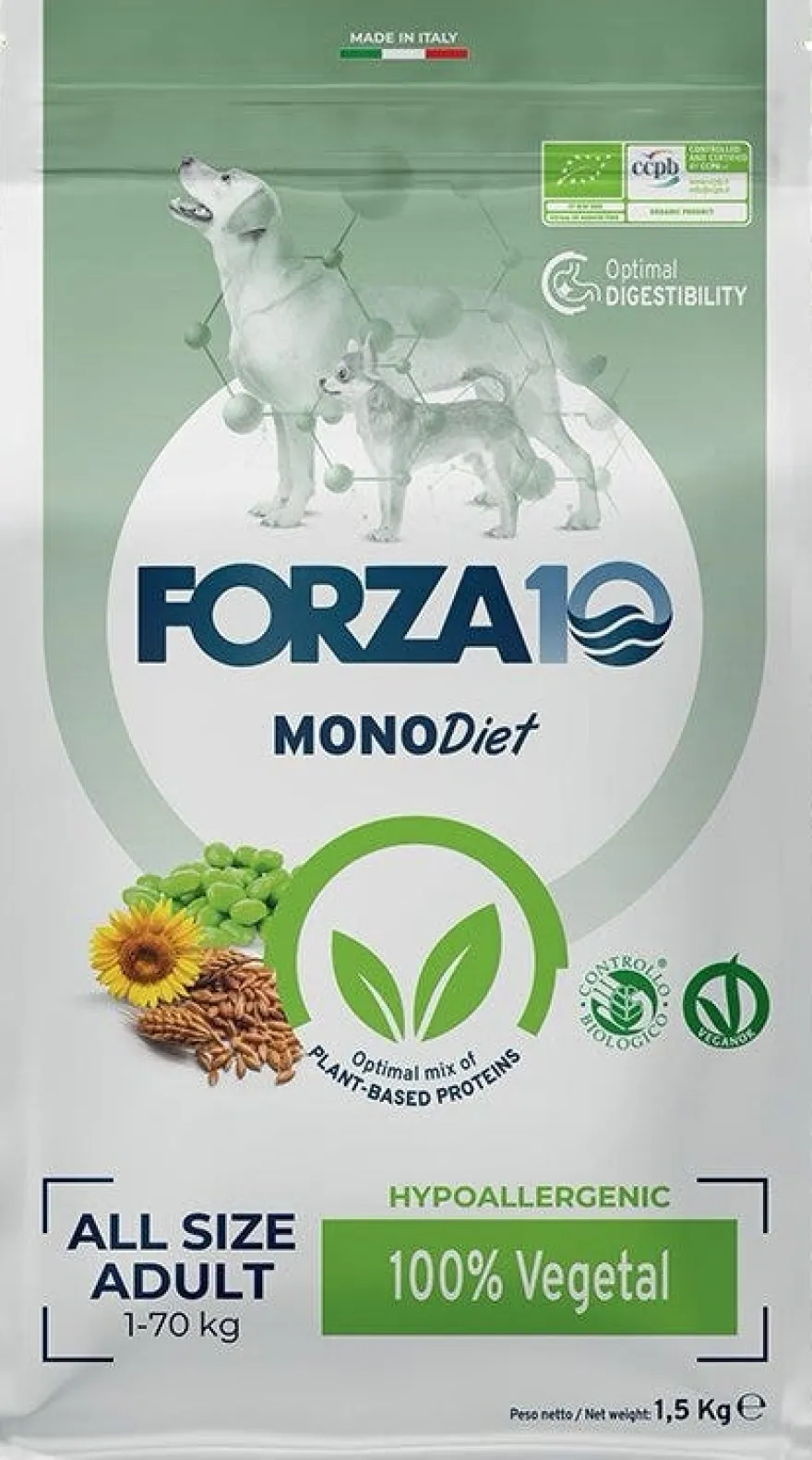 Forza10 Bio Cane Vegetal Crocchette Con Alghe Cani Adulti Sacco 1,5kg