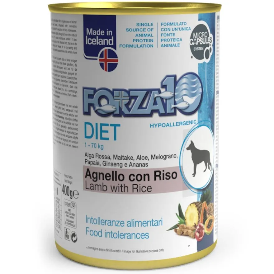 Forza10 Diet Agnello E Riso Cibo Umido Cani Adulti Barattolo 400g