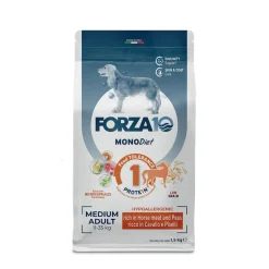 Forza10 Medium Diet Crocchette Al Cavallo Con Piselli Per Cani Adulti Taglia Media Sacco 12kg
