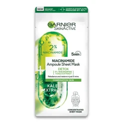 Garnier Maschera In Tessuto Ampolla Detox Estratto Cavolo Nero/Niacinamide 1 Pezzo