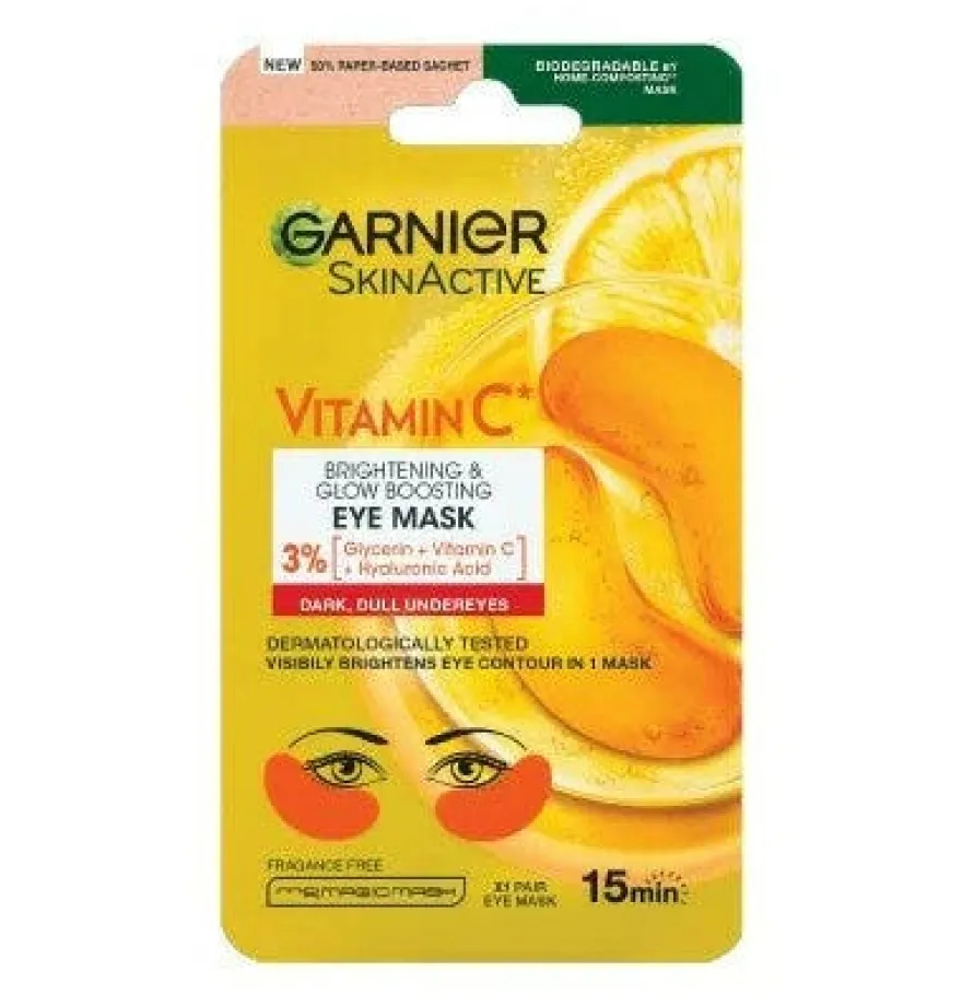 Garnier Maschera Tessuto Occhi Illuminante Vitamina C 2 Pezzi