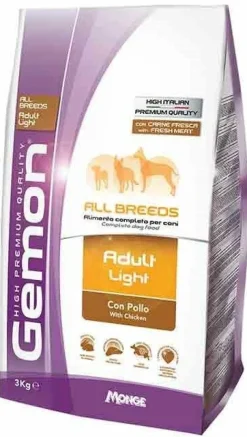 Gemon All Breeds Adult Light Con Pollo Cibo Secco Cani Adulti Sacco 3kg