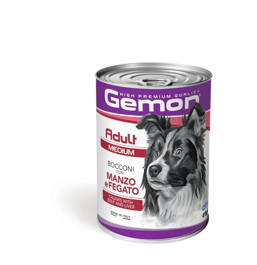 Gemon Bocconi Manzo Fegato Umido Cani Adulti 415g Media